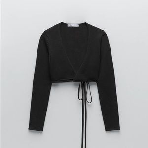 ZARA Knit Wrap Top